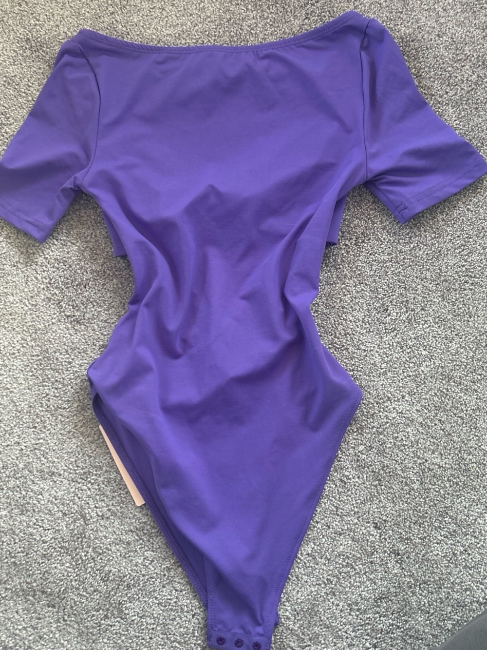 SHEIN Purple Short-Sleeve Off-Shoulder Bodysuit